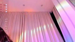 Small titted model in lingerie riding stud