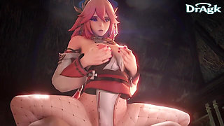 Yae Miko Genshin Impact Animation Compilation 3D Hentai Sex