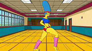 Dirty Orgy of Housewife Mrs. Sinpsom with Old Men at the Casting. Cartoon Parody