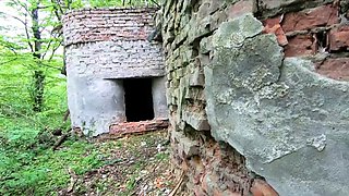 Exhibitionist Blonde Teen Walks Through Abandoned Buildings
