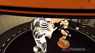 Perfect hoochie's doggystyle action