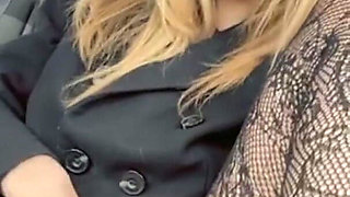 Coquette and Brad - She Plays the Slut Outdoors, Teases Herself in the Car and Gets Fucked