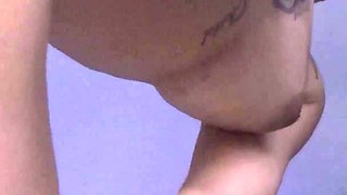 Real German Amateur with Horny Girl with Tattoos and Small Tits Fucked in the Ass Loves Golden Shower