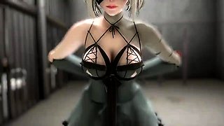 Busty 3D hottie in lingerie enjoys a wild ride of fucking