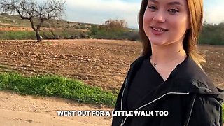 Amateur Teen Brunette Gives Blowjob and Rough Cowgirl Riding - Homemade POV with Cum Inside