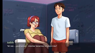 Secret Bathroom Sex With My Classmate - Uncensored POV Blowjob & Big Natural Tits