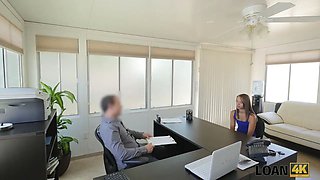 Loan4k. loan agent tells beautiful teenie how to build up some...