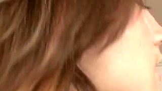 Teen stepdaughter pleasuring with her stepmom on the couch