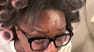 Ebony Step Sis Pulls Out BBC While Clan Is Watching a Movie