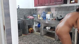 Stepdaughter Gets Naked For Stepdad In The Kitchen - Hot Indian Teen Fucks Him Hard