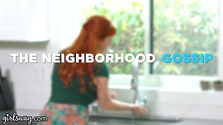 Girlsway sexy red haired Penny Pax tastes the cheating lady next door