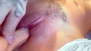 Blonde tight pussy babe solo toy fun in glamour masturbation