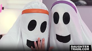 Selina Bentz and Juniper Ren hump with step-dads