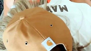 Sexy Blonde Babe With Big Boobs Strips Bra