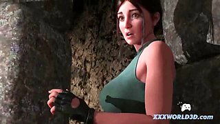 Lara Gets Anal Creampie in 3D