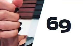 Tanned ladyboy in high heel boots enjoys solo masturbation