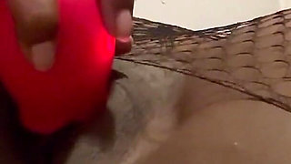 In Fishnet Bodysuit Stimulating My Clit Wit Vibrator