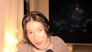 Brunette with foot fetish rubs big dick with her feet in POV