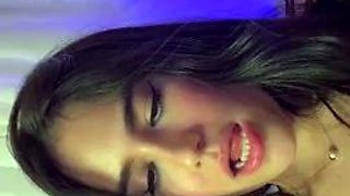 Lovely Amateur teen brunette masturbating outdoor