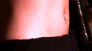 Brunette s Sensual Belly Show