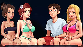 I fuck my Stepsis in Summertime saga in a Foursome after truth and dare with Becca