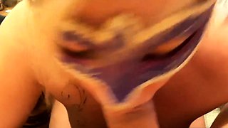 Beautiful French Babe Sucks a Big Cock