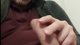 Me shooting a powerful high cumshot and then covering my t-shirt with cum