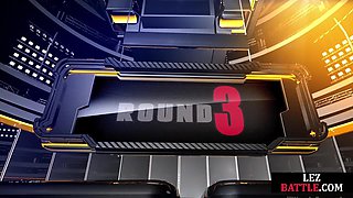 Lez wrestlers facesitting in public sex orgy after winning