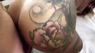 Tattoed Phat bottomed Latina Backshot With Big Cock