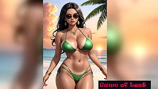 Gol Hot Desi Women Hot Bikini Beach Animation