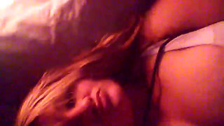 Lovely Shy is Showing off some pussy and big natural tits