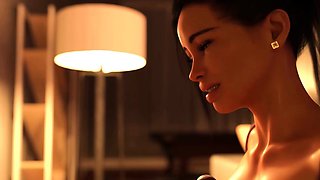 Foxy 3D Superwoman bounces up and down on a cock