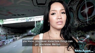 Public Agent featuring Asia Vargas's blowjob clip