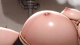 Pregnant Woman Smoking in Filthy Bathroom Bondage - Wet Pussy Desperation
