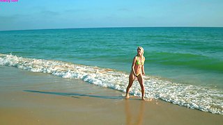 Busty amateur blonde solo