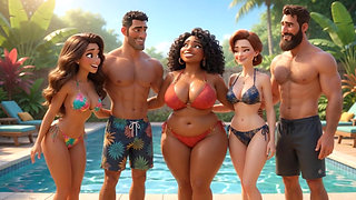 Steamy Weekend Surprise with Alluring Mature Aunt and Fiancee Loving Approval (AI generated)