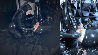 Latex Gas Mask Double Anal Fisting