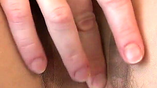 Take My Hairy Pussy in Nylon Pantyhose. the Mature BBW Spreads Her Legs and Cums Close-up.