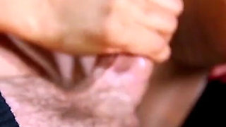 Ebony teen Nicole handjob on older cock