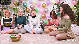 Dare Ring Of 4 - Tension Builds As 5 Amateur Babes Get To Know One Another