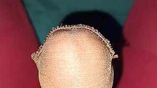 Black high spandex tights orgasm