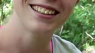 German Ginger Girl with Green Eyes Talk to Risky Public POV Fuck by Stranger