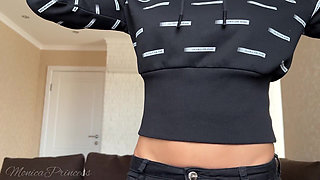 Stretch Test Trying on Sweaters