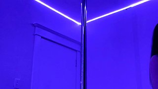 Solo brunette masturbation and striptease