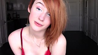 VERY HOT REDHEAD LEYLA IN A BEAUTIFUL LINGERIE MASTURBATES