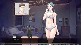 Hot cougar with a pretty face and small tits in a wild fantasy