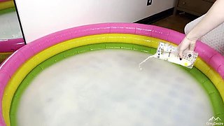 Lactating MILF Hucow Fills Pool With Breast Milk - Grey Desire Solo