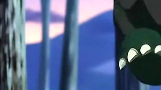 He Found a Big-dicked Monster in the Woods and Tried to Run Away, but Ended up Sitting on the Huge Green Dick.