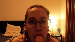 Hot ass blonde babe with big boobs sicks big stiff cannon