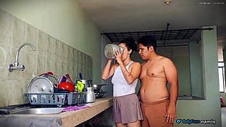 I fuck my stepsister in the kitchen while she makes food